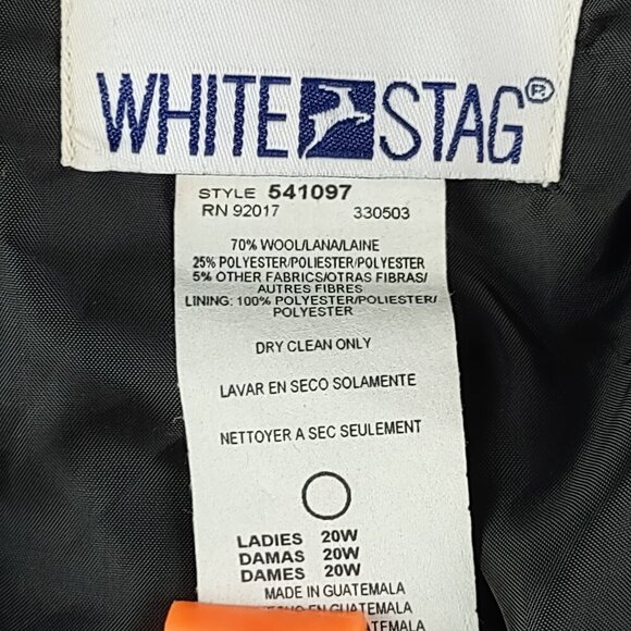 White Stag Wool Blend Tweed Blazer Coat Green Plus Size 20W 3 Button Jacket - Picture 11 of 11